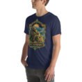 Navy East Azerbaijan unisex t-shirt, front view with Babak Castle and the Arasbaran valleys design