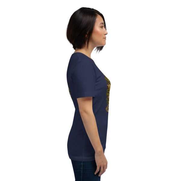 unisex-staple-t-shirt-navy-right-6acbd04934a20.jpg Navy Kohgiluyeh and Boyer-Ahmad unisex t-shirt, with Tang-e Balqis gorge and Mount Dena design