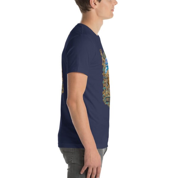 Navy West Azerbaijan unisex t-shirt, with Lake Urmia and the ancient Hasanlu mound design