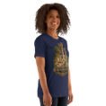 Navy Khuzestan unisex t-shirt, front view with ancient Susa design