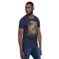 Navy Ilam unisex t-shirt, front view with Razianeh Gorge in the Zagros Mountains design