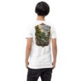 White Semnan unisex t-shirt, back view with Abr Forest and the eastern Alborz design