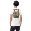 White Fars unisex t-shirt, back view with Achaemenid column capital and Persepolis design