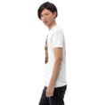 White Semnan unisex t-shirt, with Qasr-e Bahram caravanserai in the Dasht-e Kavir design