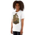 White Khuzestan unisex t-shirt, front view with ancient Susa design