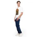 White Kerman unisex t-shirt, front view with Arg-e Bam citadel and desert palm groves design