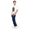 White Alborz unisex t-shirt, front view with Chalus Road winding through the Alborz Mountains design