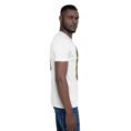White Qom unisex t-shirt, with Deir-e Gachin caravanserai in the desert design