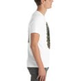 White Qazvin unisex t-shirt, with Alamut Castle on its rocky Alborz cliff design