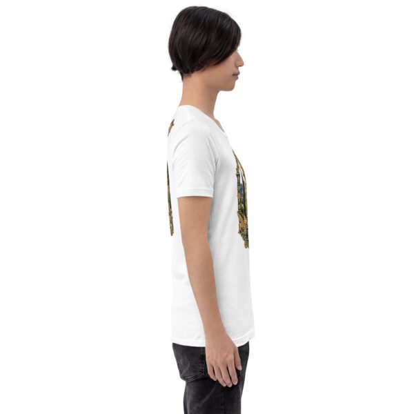 White Fars unisex t-shirt, with Persepolis and Achaemenid columns design