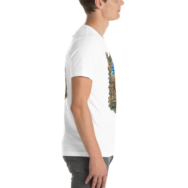 White West Azerbaijan unisex t-shirt, with Lake Urmia and the ancient Hasanlu mound design