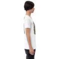 White Ardabil unisex t-shirt, with ancient Shahr-e Yeri stone figures and Mount Sabalan design