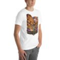 White South Khorasan unisex t-shirt, front view with historic citadel of Birjand design